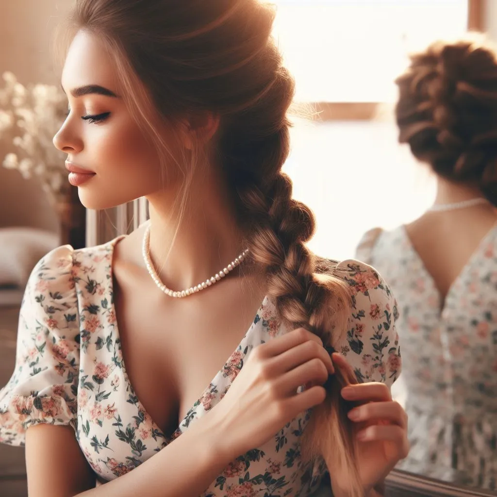 The elegance of the French braids step by step