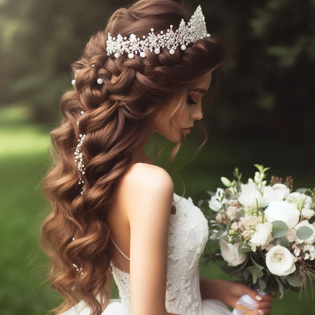 Wedding hairstyle for long hair