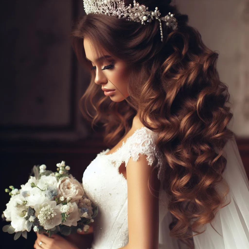 Wedding hairstyle for long hair