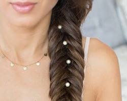 Fishtail braids with beads